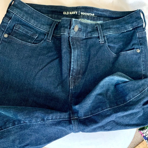 Old Navy Rockstar Jeans Dark Wash Mid Rise Size 10 - Picture 6 of 6